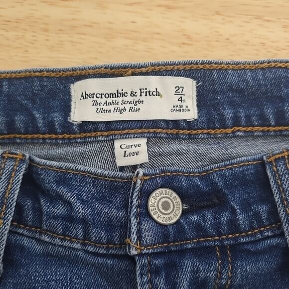 Abercrombie & Fitch The Ankle Straight Ultra High Rise Jeans size 27 Distressed - Picture 3 of 11